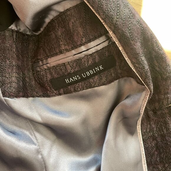 Hans Ubbink Embellished Single-Breasted Blazer Jacket Women's Purple Check - Picture 10 of 16